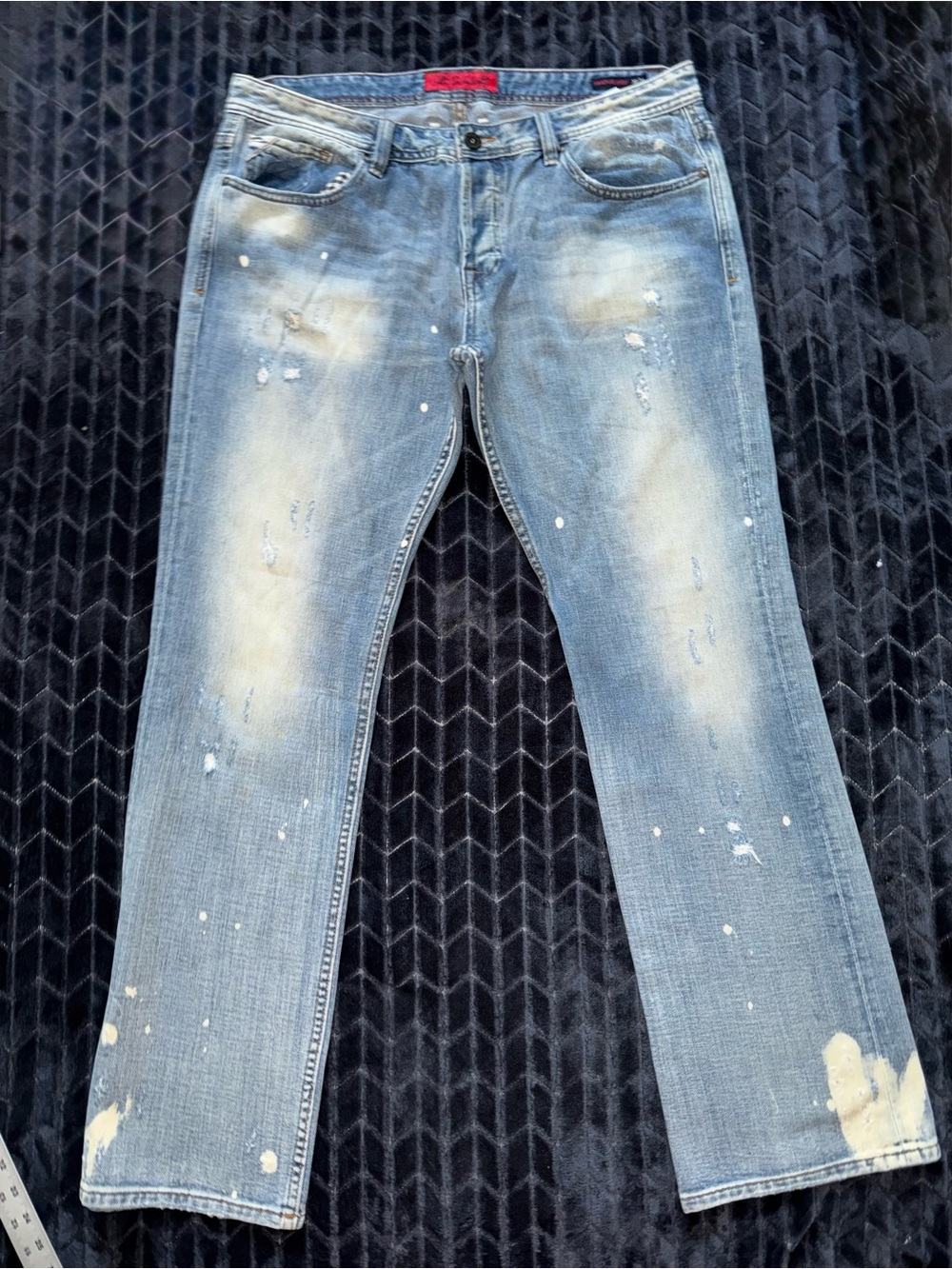 Cult of Individuality Men’s Hagen Relaxed Distressed Blue Jeans Sz 38
